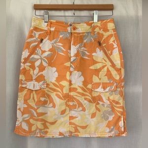 Columbia Orange/Yellow/White Floral Skirt. Size 6.